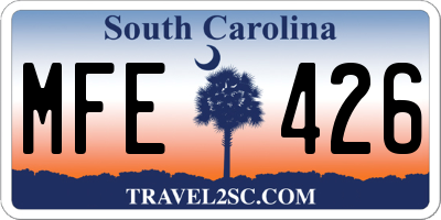 SC license plate MFE426