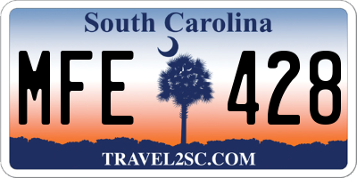 SC license plate MFE428