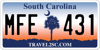 SC license plate MFE431
