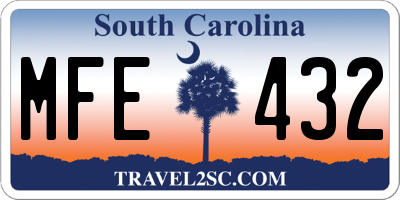 SC license plate MFE432