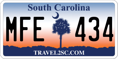 SC license plate MFE434