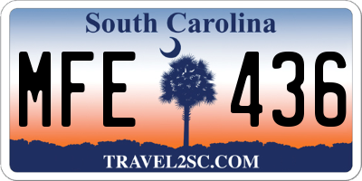 SC license plate MFE436