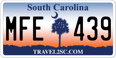 SC license plate MFE439