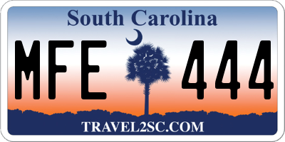 SC license plate MFE444