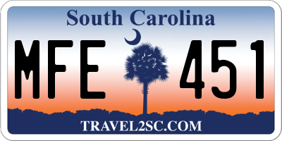 SC license plate MFE451