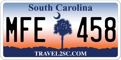 SC license plate MFE458