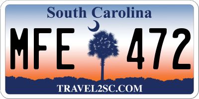 SC license plate MFE472