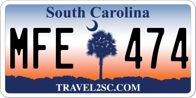 SC license plate MFE474