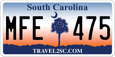 SC license plate MFE475