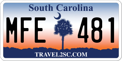 SC license plate MFE481