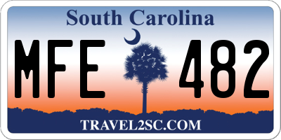 SC license plate MFE482