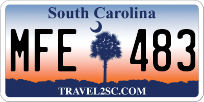 SC license plate MFE483