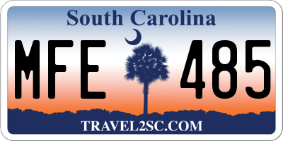 SC license plate MFE485