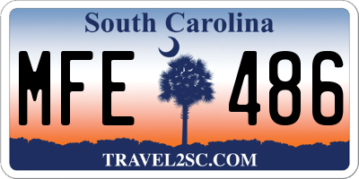 SC license plate MFE486