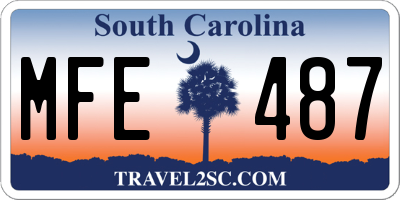 SC license plate MFE487