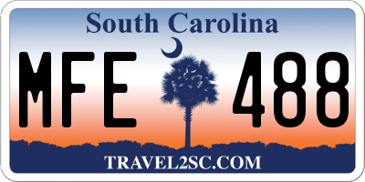 SC license plate MFE488
