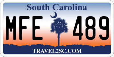 SC license plate MFE489