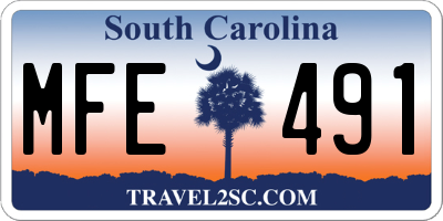 SC license plate MFE491