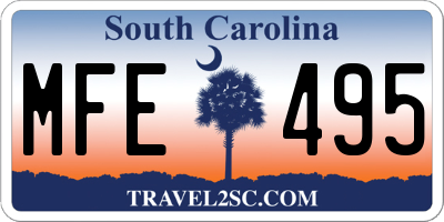 SC license plate MFE495