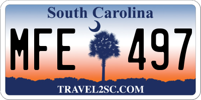SC license plate MFE497