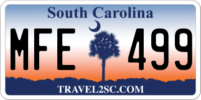 SC license plate MFE499