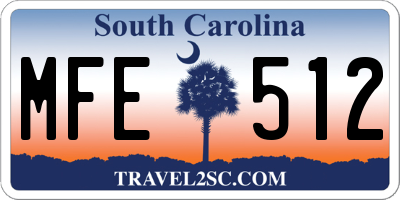 SC license plate MFE512