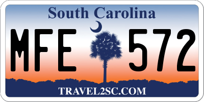 SC license plate MFE572