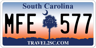 SC license plate MFE577