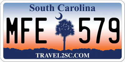 SC license plate MFE579