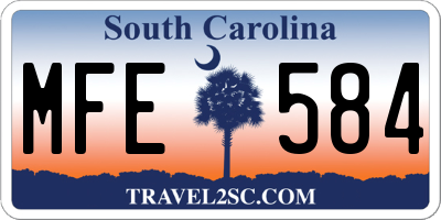 SC license plate MFE584
