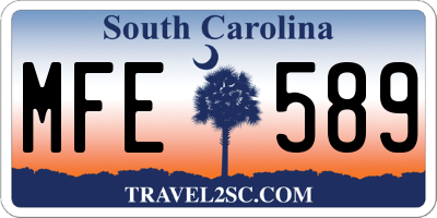 SC license plate MFE589