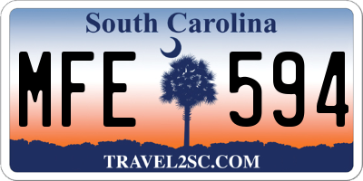 SC license plate MFE594