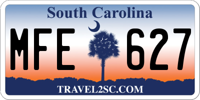 SC license plate MFE627