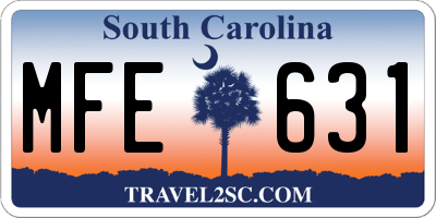SC license plate MFE631