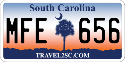 SC license plate MFE656