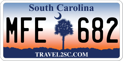 SC license plate MFE682