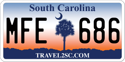SC license plate MFE686