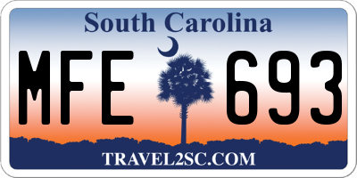 SC license plate MFE693