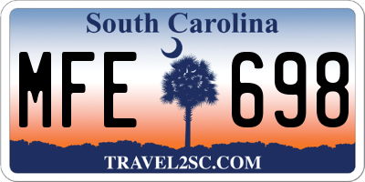 SC license plate MFE698