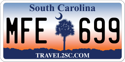 SC license plate MFE699