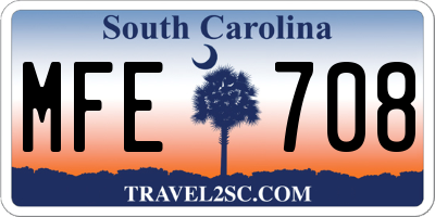 SC license plate MFE708