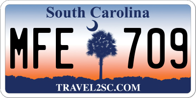SC license plate MFE709