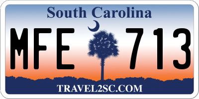 SC license plate MFE713