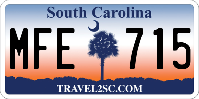 SC license plate MFE715