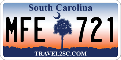 SC license plate MFE721