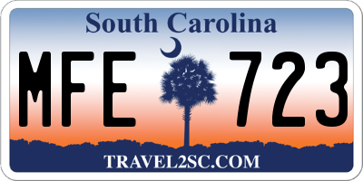 SC license plate MFE723