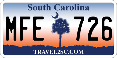 SC license plate MFE726