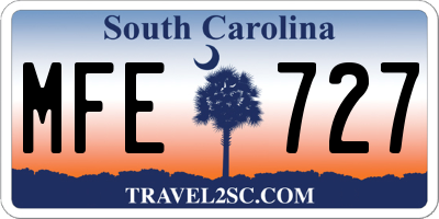 SC license plate MFE727