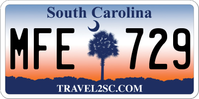 SC license plate MFE729