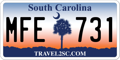 SC license plate MFE731